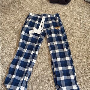 Blue and White Plaid Pajama Pants